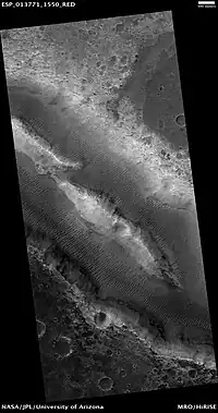 Her Desher Vallis, as seen by HiRISE.