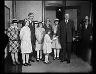 Herbert Hoover with a group of children, 1927.