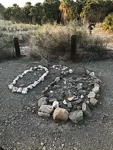 Grave stones of Ehrenberg and a Woman and her Child. Located in Dos Palmas Springs, Riverside County