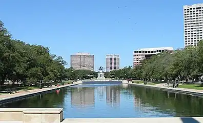 Mary Gibbs and Jesse H. Jones Reflection Pool in Hermann Park in Houston, Texas