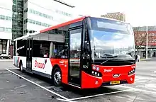 Image 157A typical transit bus in Eindhoven, The Netherlands. The floor at the forward section of the vehicle is low to allow for easy entry and egress. (from Transit bus)