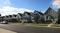 Row of houses along Keystone Ave located within Hermosa, Chicago, IL.