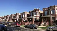 A series of 2-story brick multi unit homes located on Keystone near Palmer.