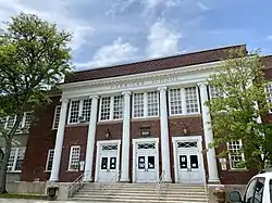 The Herricks Community Center, located in the former Herricks School.