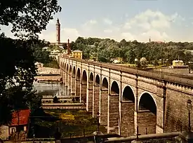 A print from 1900, showing original stone arches