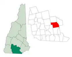 Location in Hillsborough County, New Hampshire