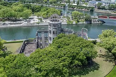 Genbaku Dome seen from Orizuru Tower in 2019