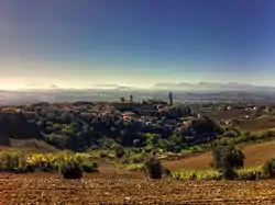 A view of historical center of Morrovalle from "colli bella vista" (Nice view hills)