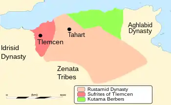 A map of North Africa with green-shaded region