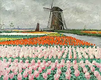 Bulb fields with windmill, c.1890