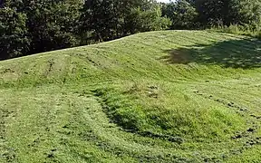 The remains of the ramparts of Hjortholm castle