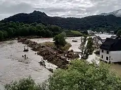 Damage due to flooding in Germany