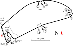 Track layout of the Hockenheimring