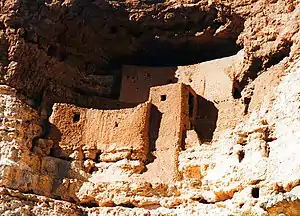 Montezuma Castle, a Sinagua cliff dwelling in Arizona, c. 700 CE–1425 CE