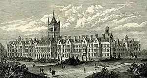 Holloway Sanatorium, Virginia Water, Surrey (1884). Wood-engraving in the Illustrated London News, 5 January 1884