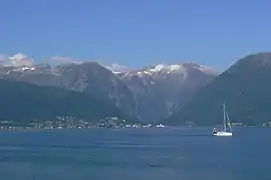 View from the fjord, looking north