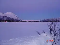 View of the village in winter