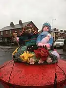 Holy Family on a pillar box in Wesham, Lancashire.