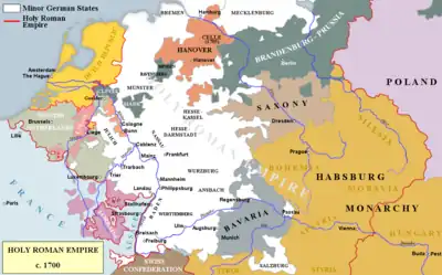 The Holy Roman Empire around the year 1700