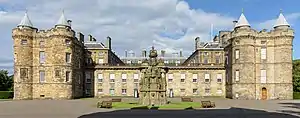 The Palace of Holyroodhouse, the official residence of Charles III in Scotland.