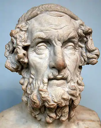 A Roman copy of a lost Hellenistic original (2nd century BC) depicting Homer, from Baiae, Italy, British Museum