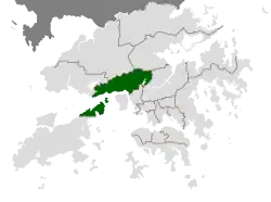 Location of Tsuen Wan District within Hong Kong