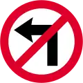 No left-turn (No right-turn if symbol reversed)