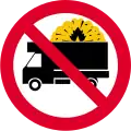 No vehicles carrying dangerous goods of specified categories