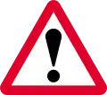 Other danger ahead (used with plate to describe the hazard)