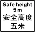 Plate used to state the safe height