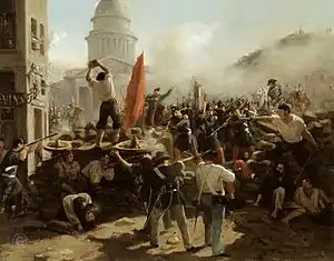 Horace Vernet's Barricade dans la rue de Soufflot, à Paris, le 25 juin 1848