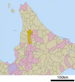 Location of Horokanai in Hokkaido (Kamikawa Subprefecture)