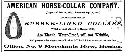 Advertisement for American Horse-Collar Co., 1868