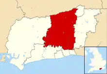 Horsham shown within West Sussex