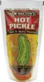 One pickle for individual sale, commonly found in convenience stores