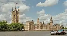 The Houses of Parliament, seen from the Thames