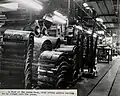 A view of the press room, with rotary plates waiting to be locked into the press