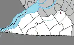 Location within Le Haut-Saint-Laurent RCM