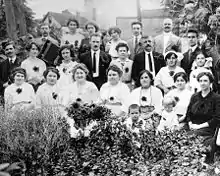 Hungarian immigrants celebrating the sunflower harvest in Cleveland, 1913.