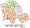 Share of Hungarians in Vojvodina by municipalities 2002.