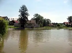 Pond in the centre of Hurtova Lhota