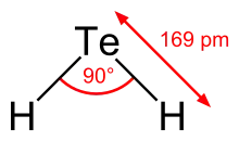 Structural diagram of the hydrogen telluride molecule