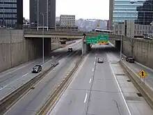 I-579 running through downtown Pittsburgh