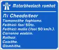 Sign F 331Motorway Prohibitions (Irish)