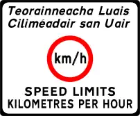 Sign F 400Metric Speed Limit Information