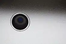 The camera of the third-generation iPad.