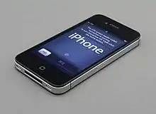 The screen shown when the user first purchases an iPhone 4s. It is the setup screen.