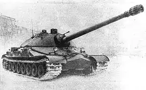 An IS-7 prototype during winter trials in 1948.