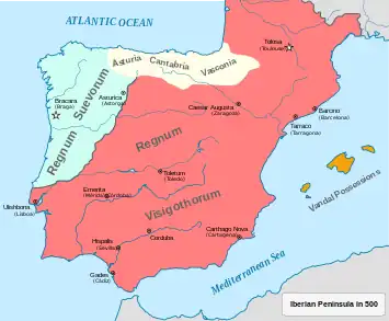 Iberian Peninsula around 500 AD