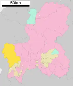 Location of Ibigawa in Gifu Prefecture